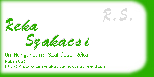 reka szakacsi business card