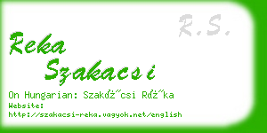 reka szakacsi business card